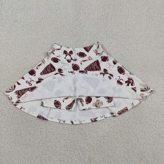 GLK0139 Go Team Wine Bows Girls Bottom Yoga Skirts