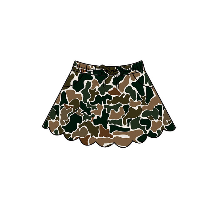 4.29 GLK0300 Brown Camo Baby Girls Scallop Bottom Skirts