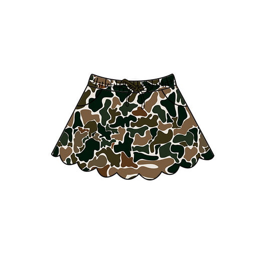 4.29 GLK0300 Brown Camo Baby Girls Scallop Bottom Skirts