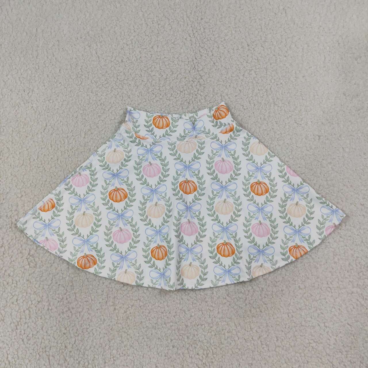 GLK0317 Pumpkin Bows Girls Fall Bottom Yoga Skort