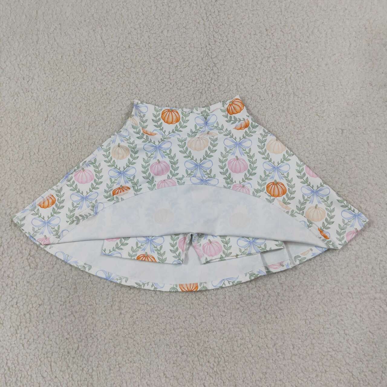 GLK0317 Pumpkin Bows Girls Fall Bottom Yoga Skort