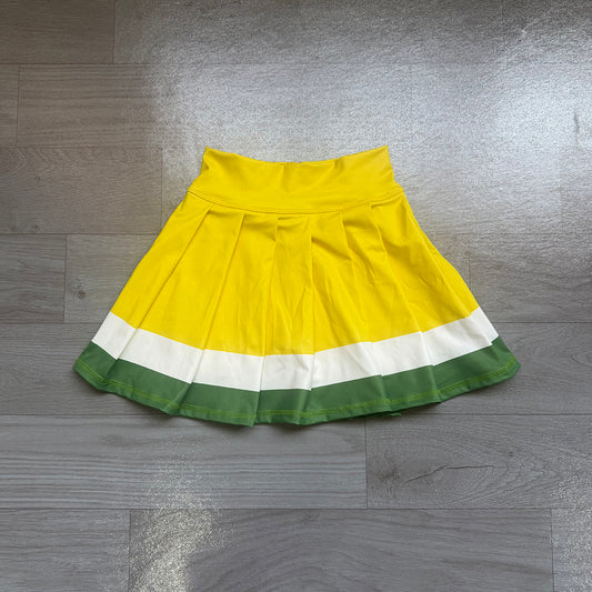 6.29 Preorder GLK0318 Kids Girls Yellow White Green Active Skirt
