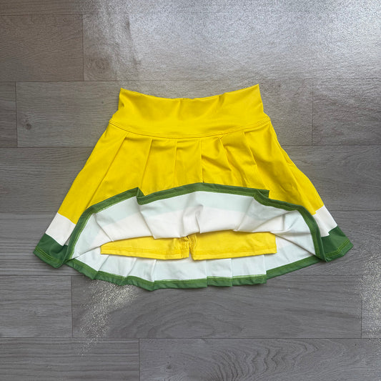 6.29 Preorder GLK0318 Kids Girls Yellow White Green Active Skirt