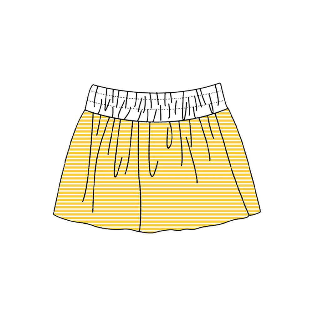 7.2 Preorder Girls Yellow White Striped  Actice Skirt