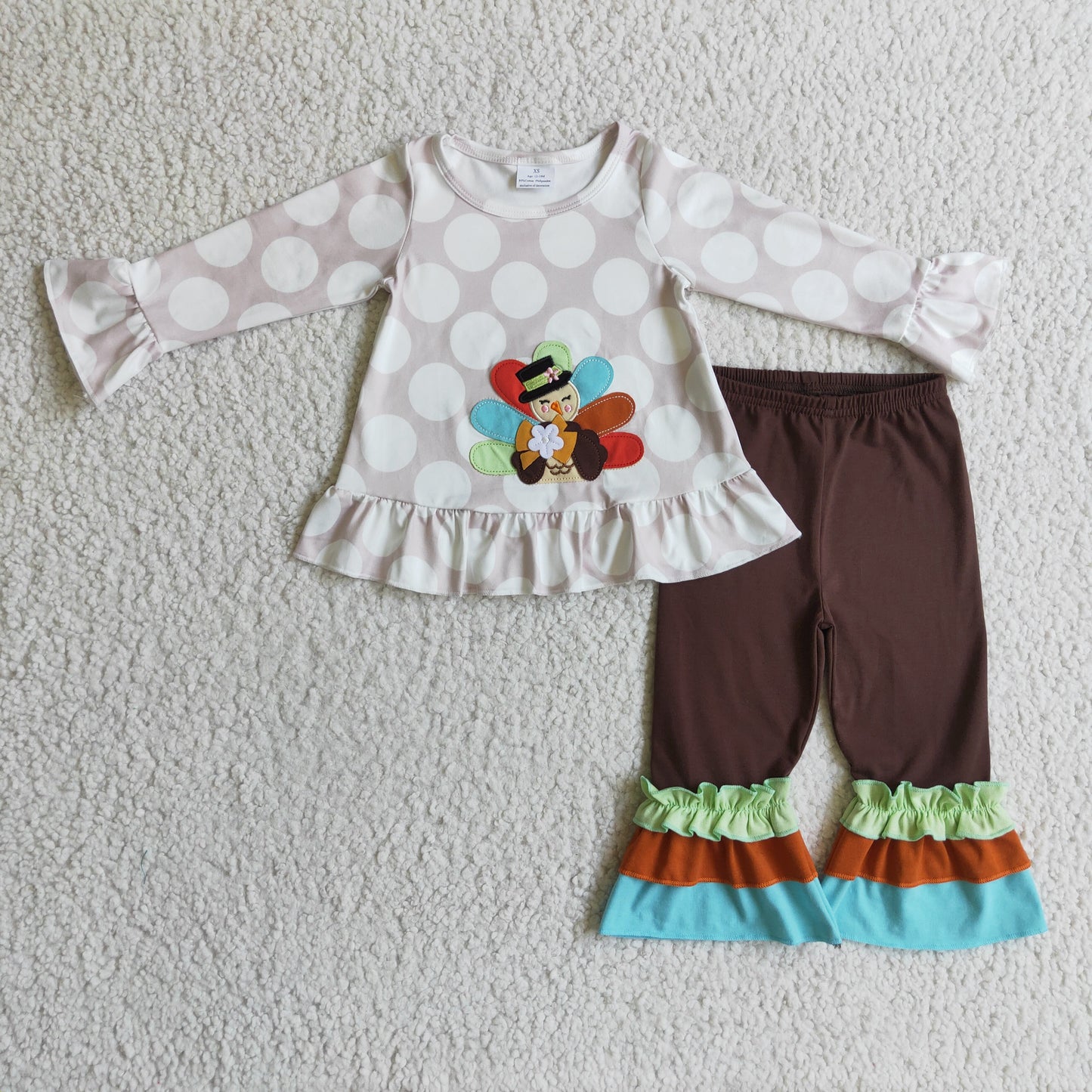 Girls Thanksgiving ruffles pants outfits  GLP0219