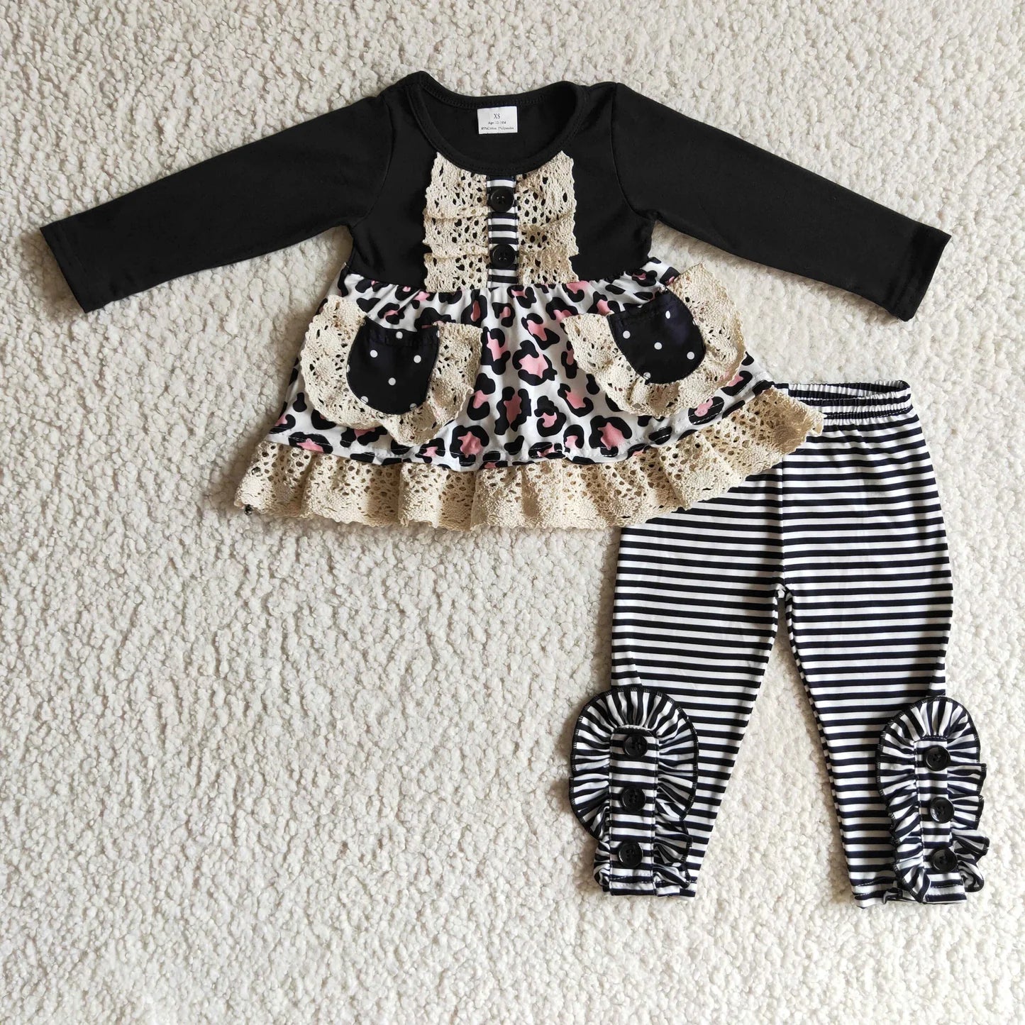 Sibling Baby Girls Long Sleeve Tunic Top with Leggings Outfit