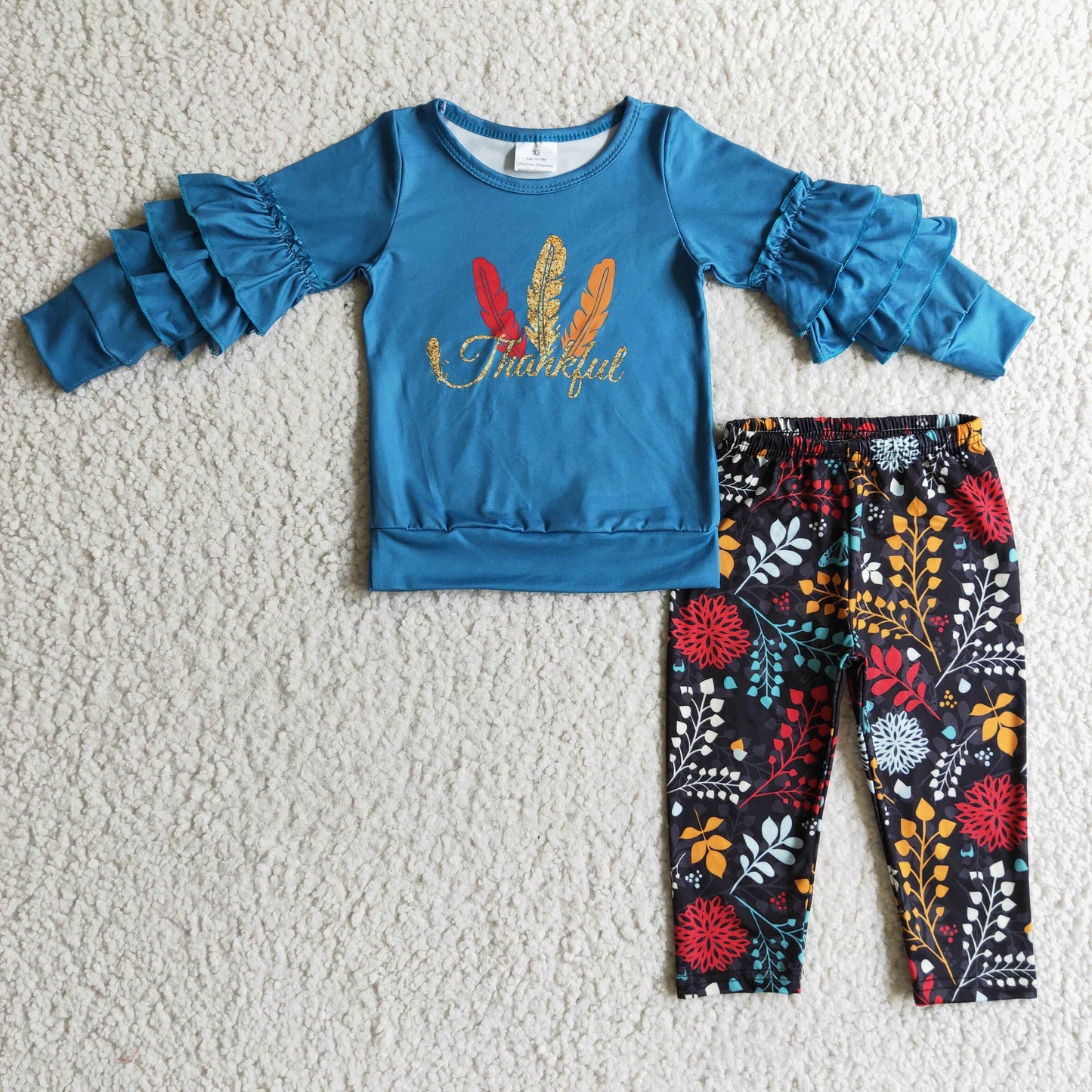 Girls Thanksgiving legging pants outfit    GLP0325