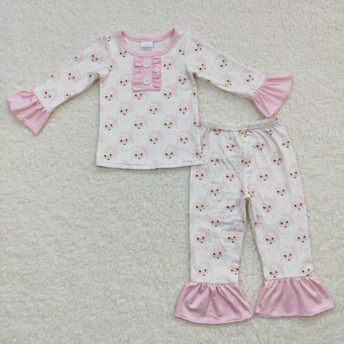 Santa Blue & Pink Print Family Christmas Pajamas Styles