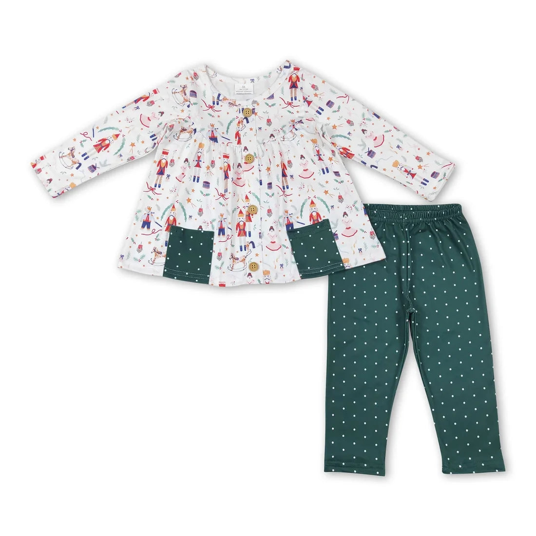 Sibling Kids Girls Christmas Tunic Top Leggings Outfit