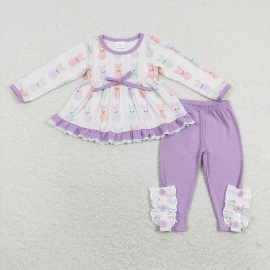 Sibling Baby Girls Toddler Easter Bunny Dresses Clothes Sets