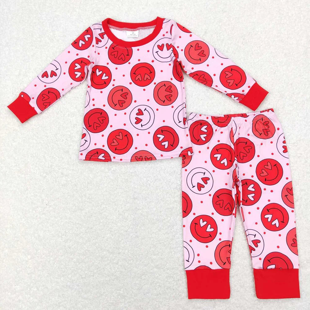 Sibling Baby Girls Valentine Heart Top Pants Outfit