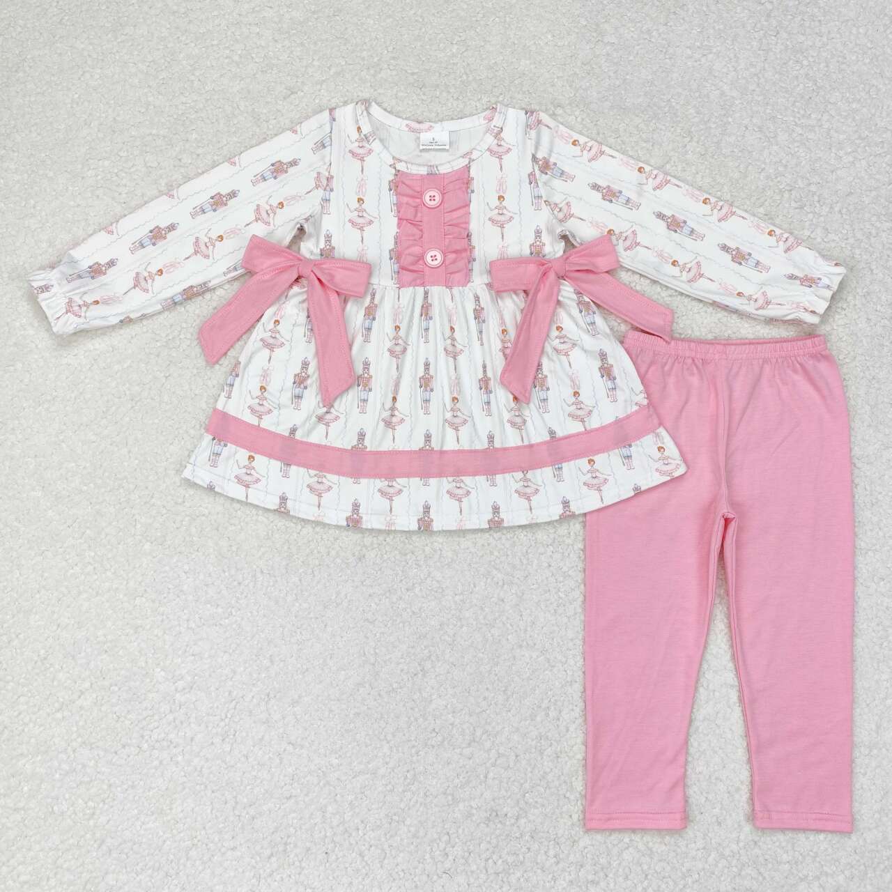GLP1283 Nutcracke* Soldier Tunic Top Pink Pants Girls Christmas Clothes Set