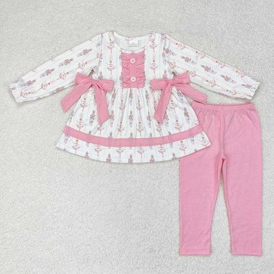 GLP1283 Nutcracke* Soldier Tunic Top Pink Pants Girls Christmas Clothes Set