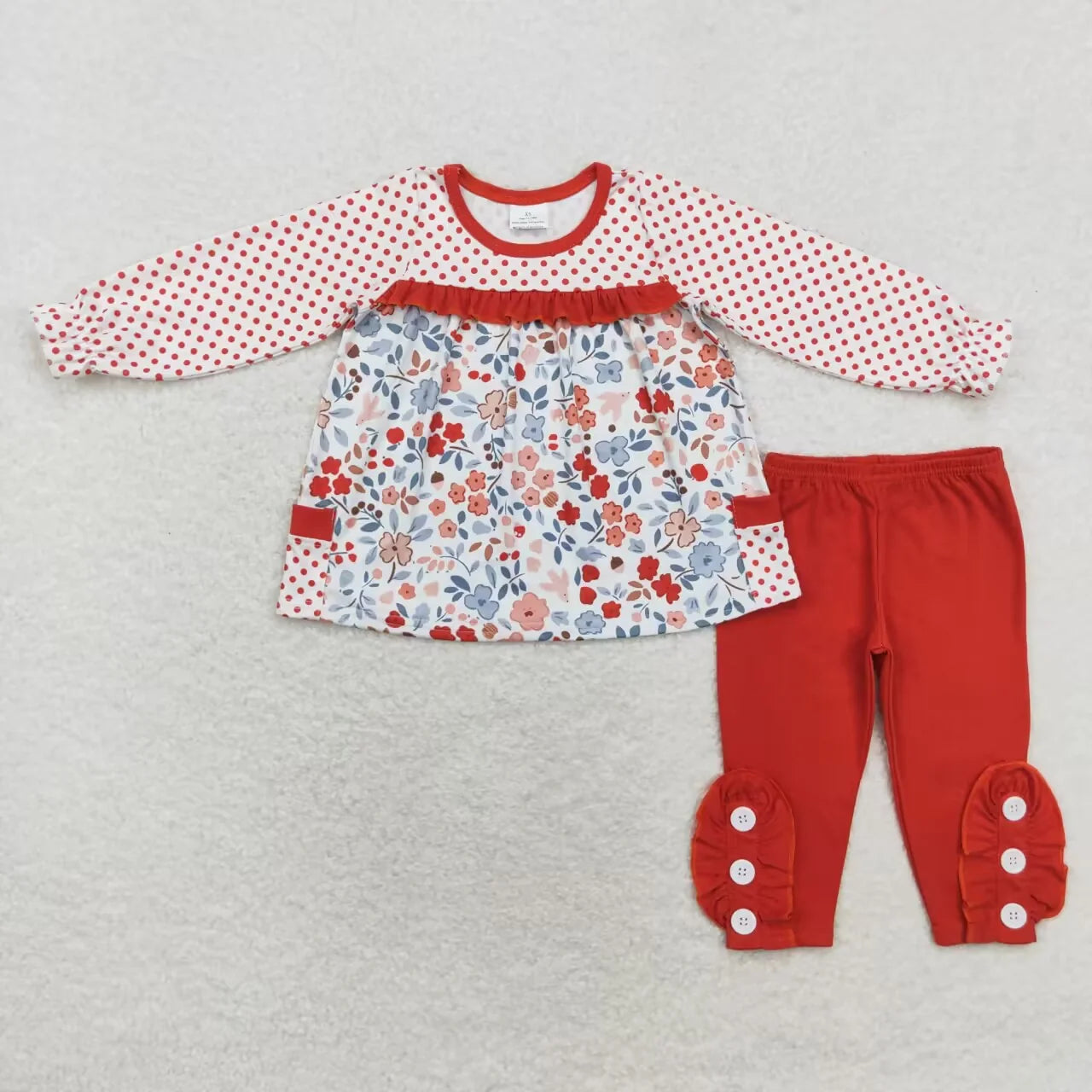 Sibling Baby Girls Long Sleeve Tunic Top with Leggings Outfit