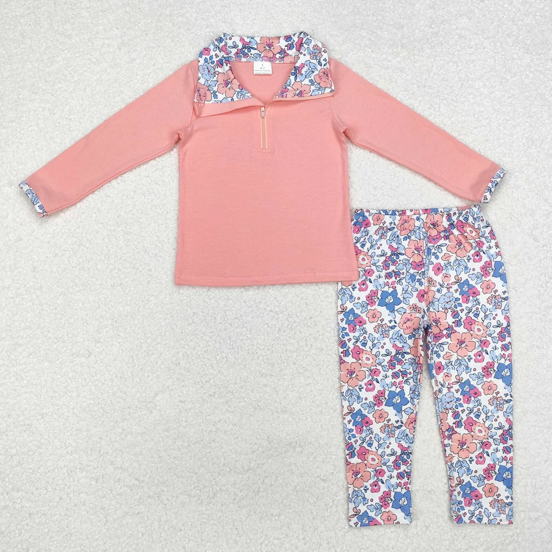 Sibling Baby Boys Girls Floral Leopard Zipper Pullovers Leggings Pant Fall Clothes Sets