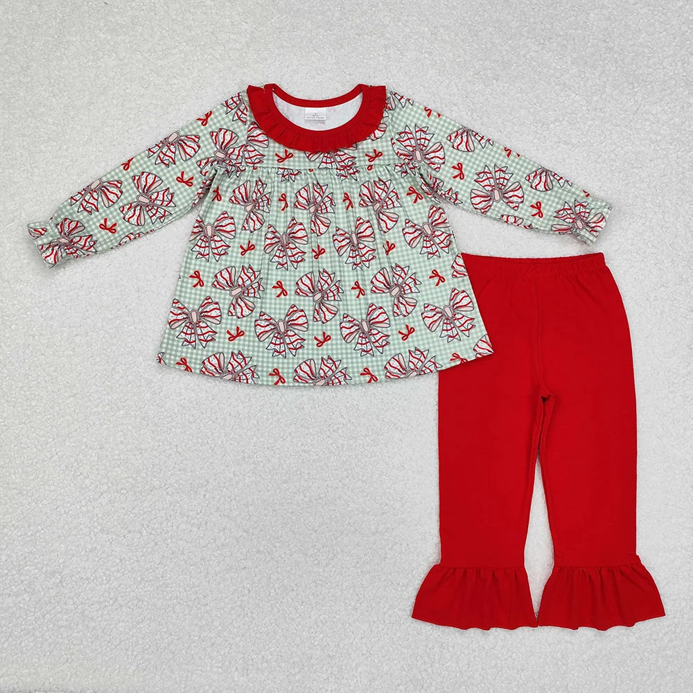 Baby Girls Christmas  Cake Tunic Ruffle Pants Outfit