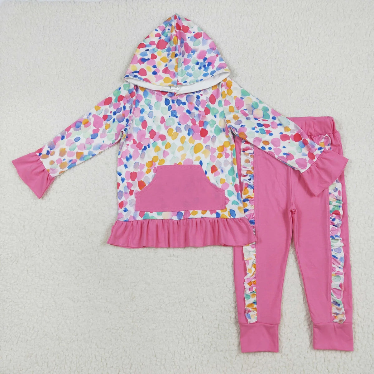 Sibling Baby Girls Floral Dinosaur Long Sleeve Hoodie Top Pants Outfit