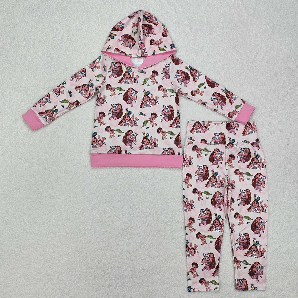 Baby Girls Island Pink Princess Hoodie Top Pants Outfit