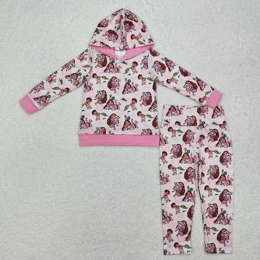 Baby Girls Island Pink Princess Hoodie Top Pants Outfit