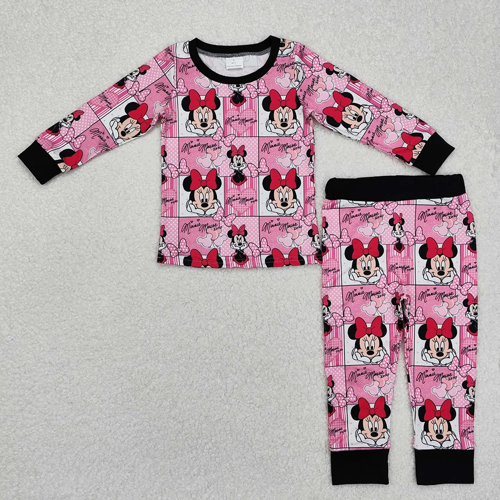 Baby Girls Cartoon Mouse Long Sleeve Pajama Set