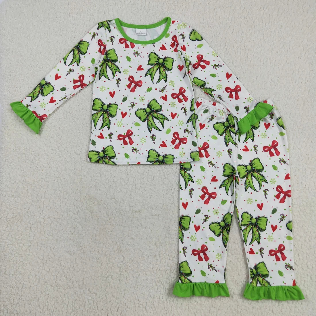 Sibling Baby Girls Christmas Long Sleeve Pajama Set