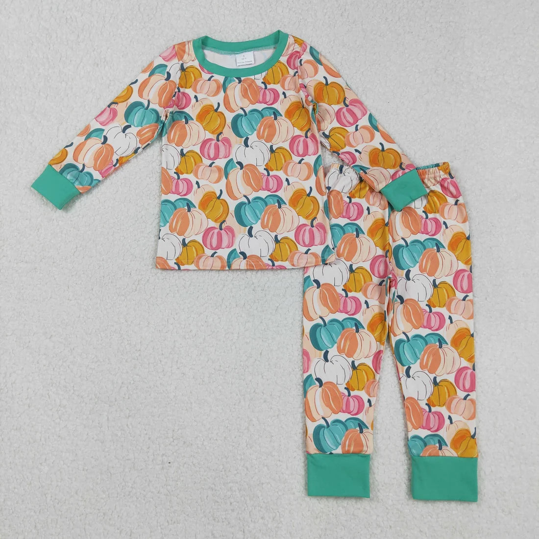 Sibling Baby Girls Fall Pumpkin Long Sleeve Top Pants Pajama Set