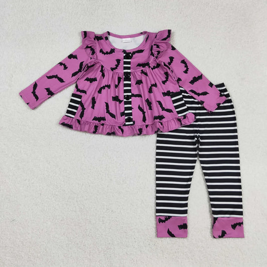 Baby Girls Sibling Fall Pumpkins Tunic Top With Ruffle Pants Sets