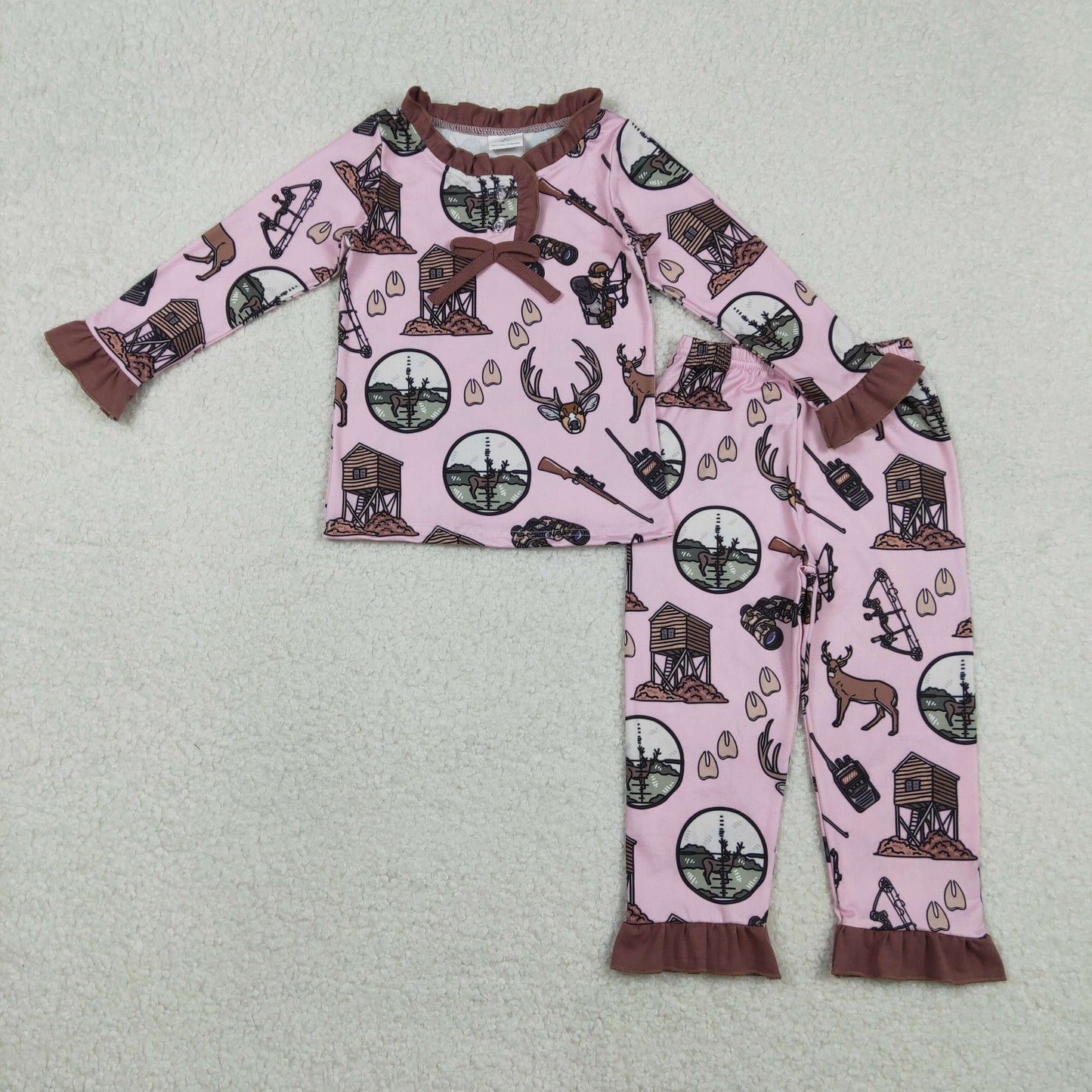 Sibling Baby Girls Hunting Ducks Deer Camo Top Pants Pajamas Sets