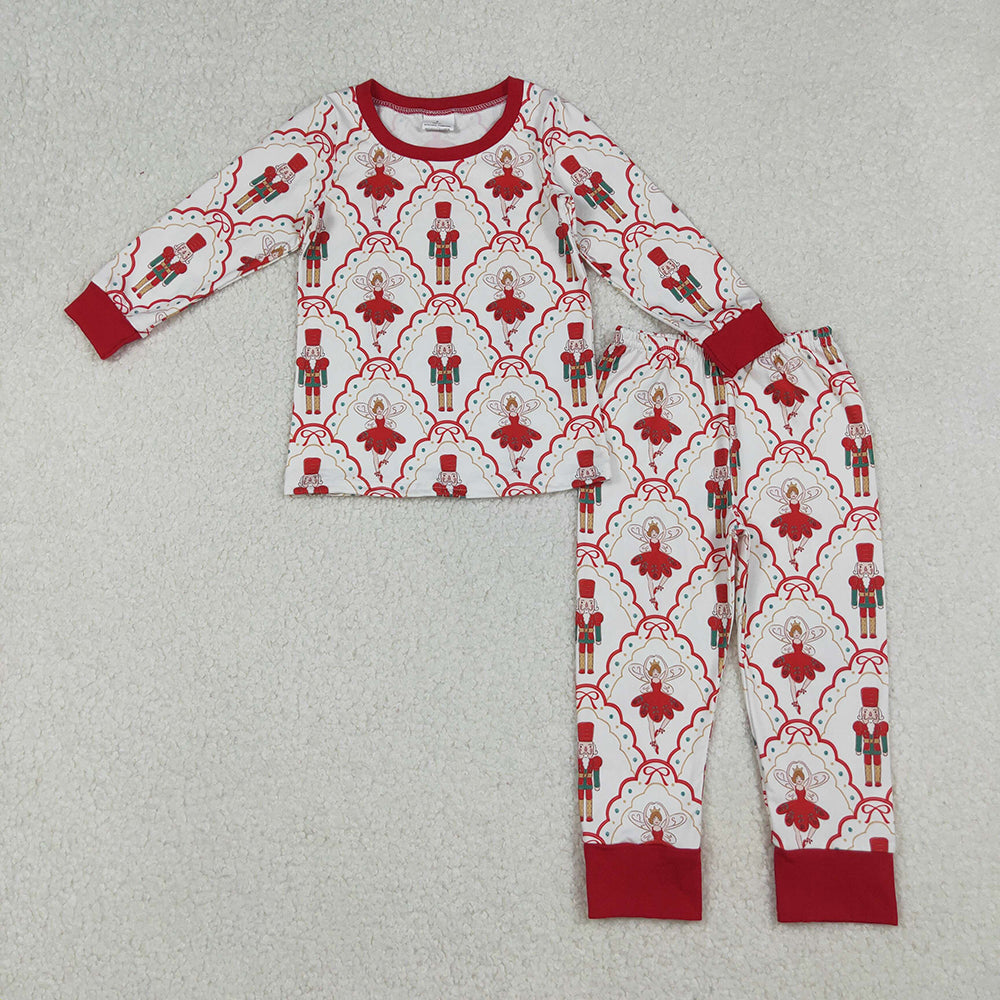 GLP2808 Nutcracke* Soldier Print Girls Christmas Pajamas Clothes Set