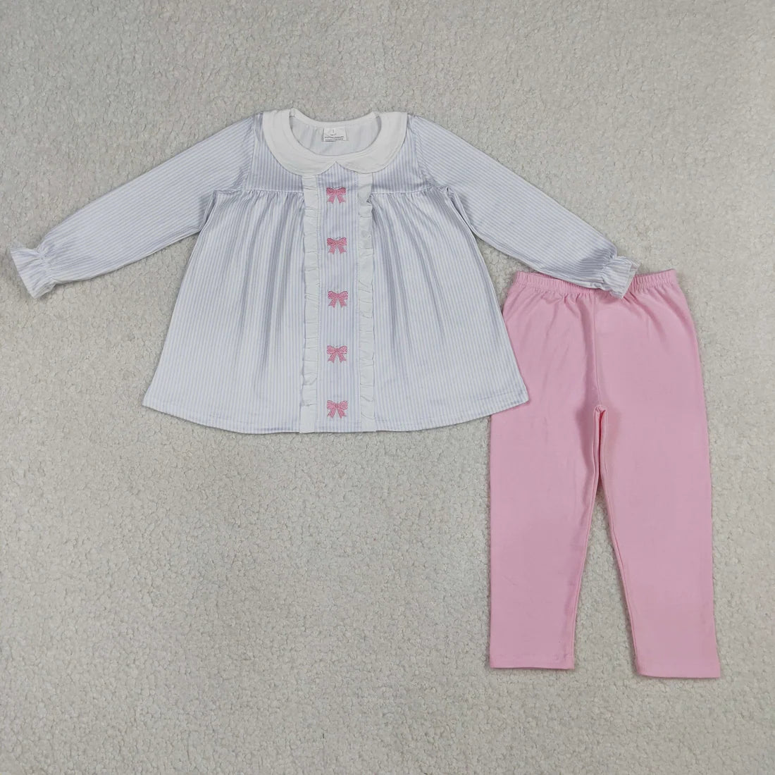 Sibling  Baby Girls Embroidery Pumpkin Tunic Top Leggings Outfit