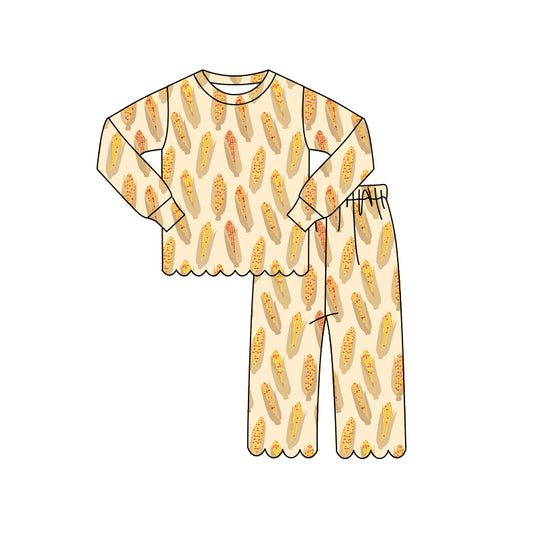 4.14 GLP3301 Preorder Corn Girls Scallop Clothes Set