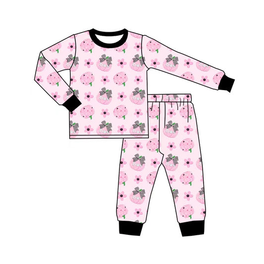 5.1 GLP3376 Pumpkin Bows Pink BOO Baby Girls Halloween Pajamas Clothes Set Preorder