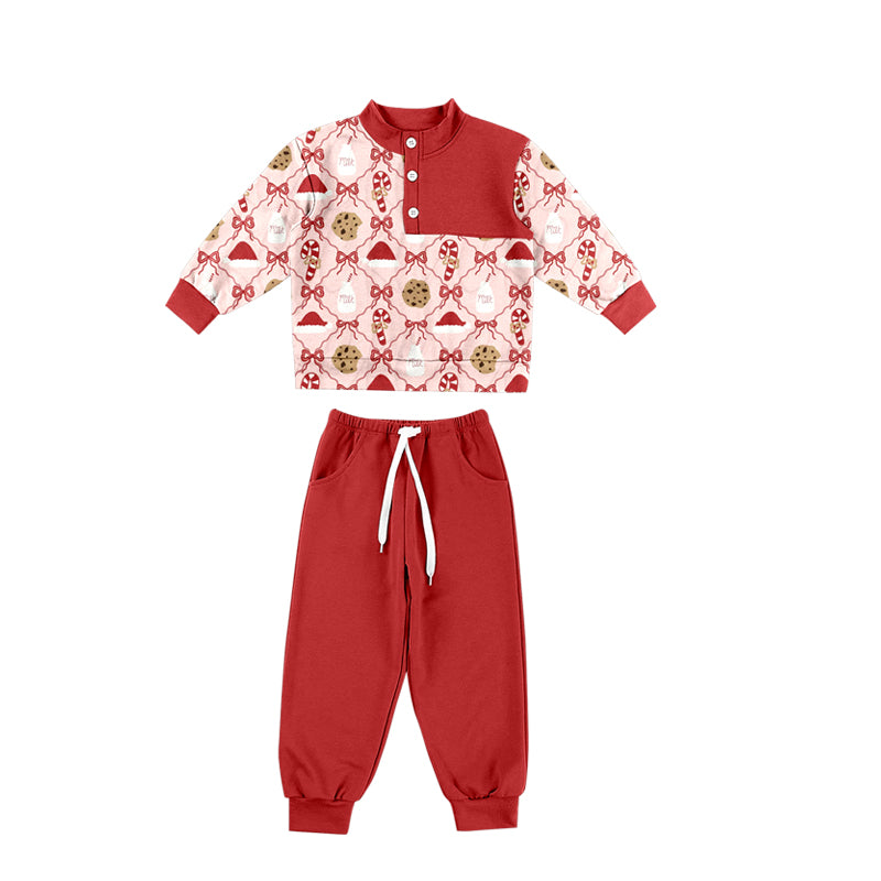 6.26 Preorder Kids Girls Christmas Milk & Cookie Jogger Outfit