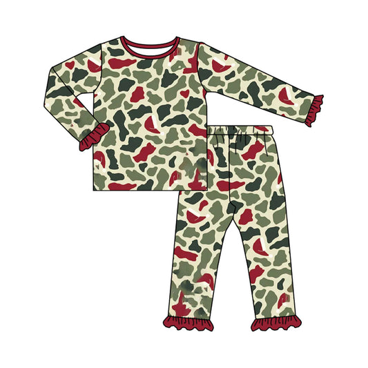 7.2 Preorder Baby Girls Christmas Camo Long Sleeve Pajama Set