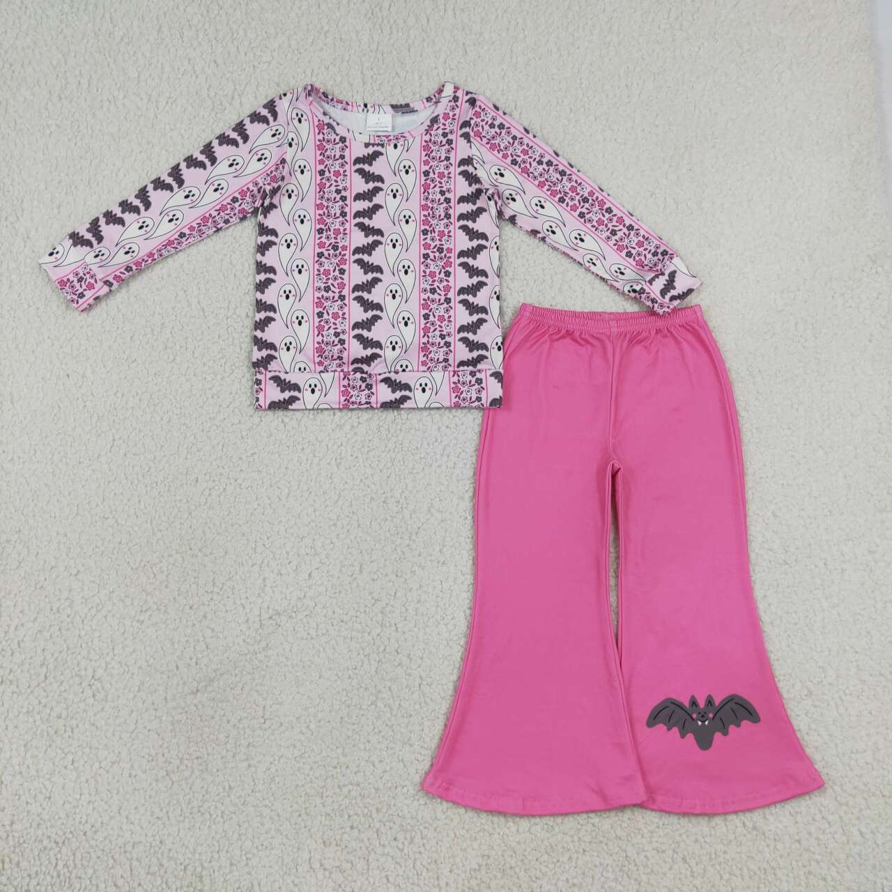 Sibling Baby Girls Halloween Christmas Long Sleeve Top with Bell Bottom Pants Outfit