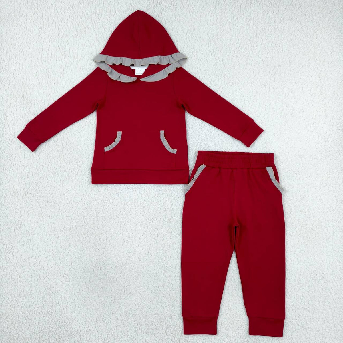 Sibling Toddler Girls Pocket Hoodie Ruffle Pants Cotton Outfit