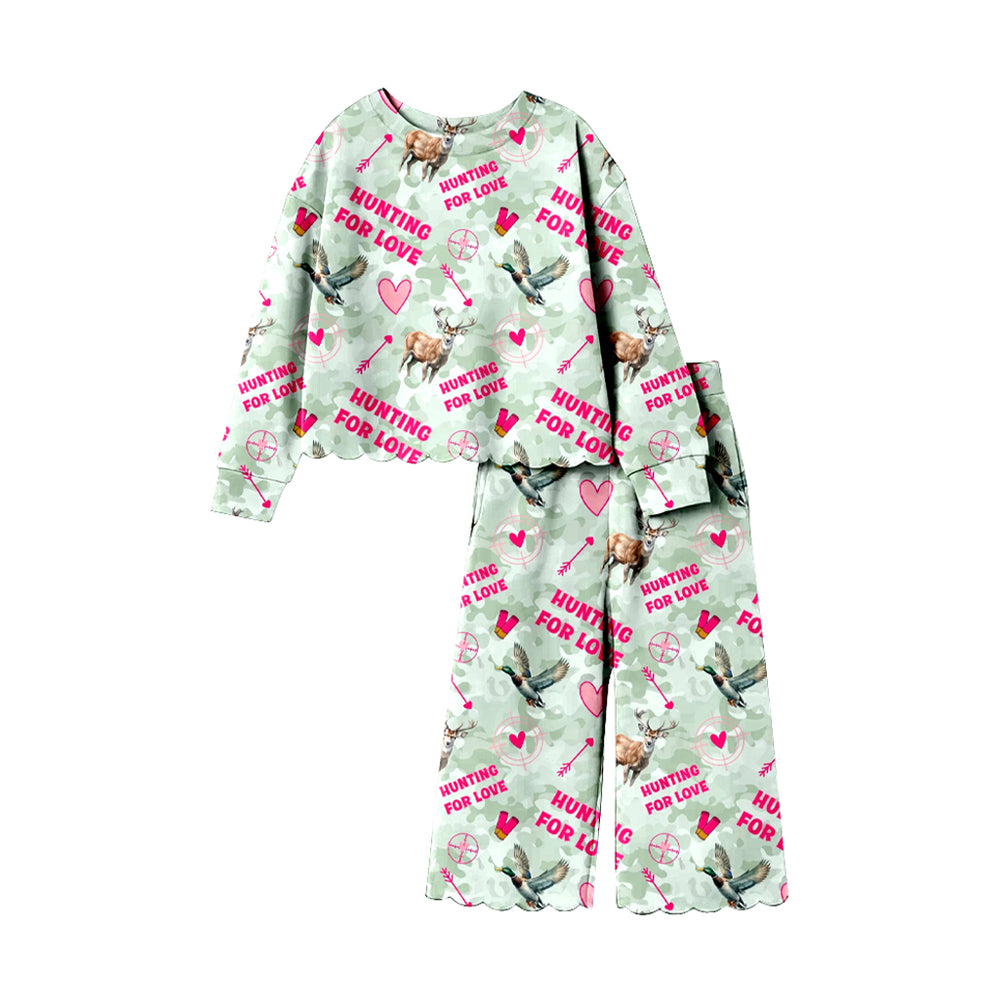 8.1 Preorder  Kids Girls Valentine's Day Hunting for Love Long Sleeve Outfit