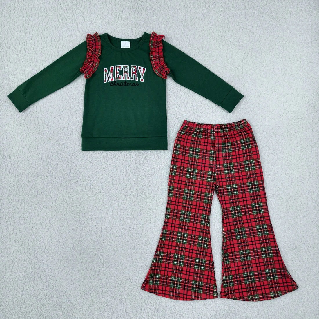 Sibling  Baby Girls Embroidery Turkey Long Sleeve Top Falre Pants Outfit