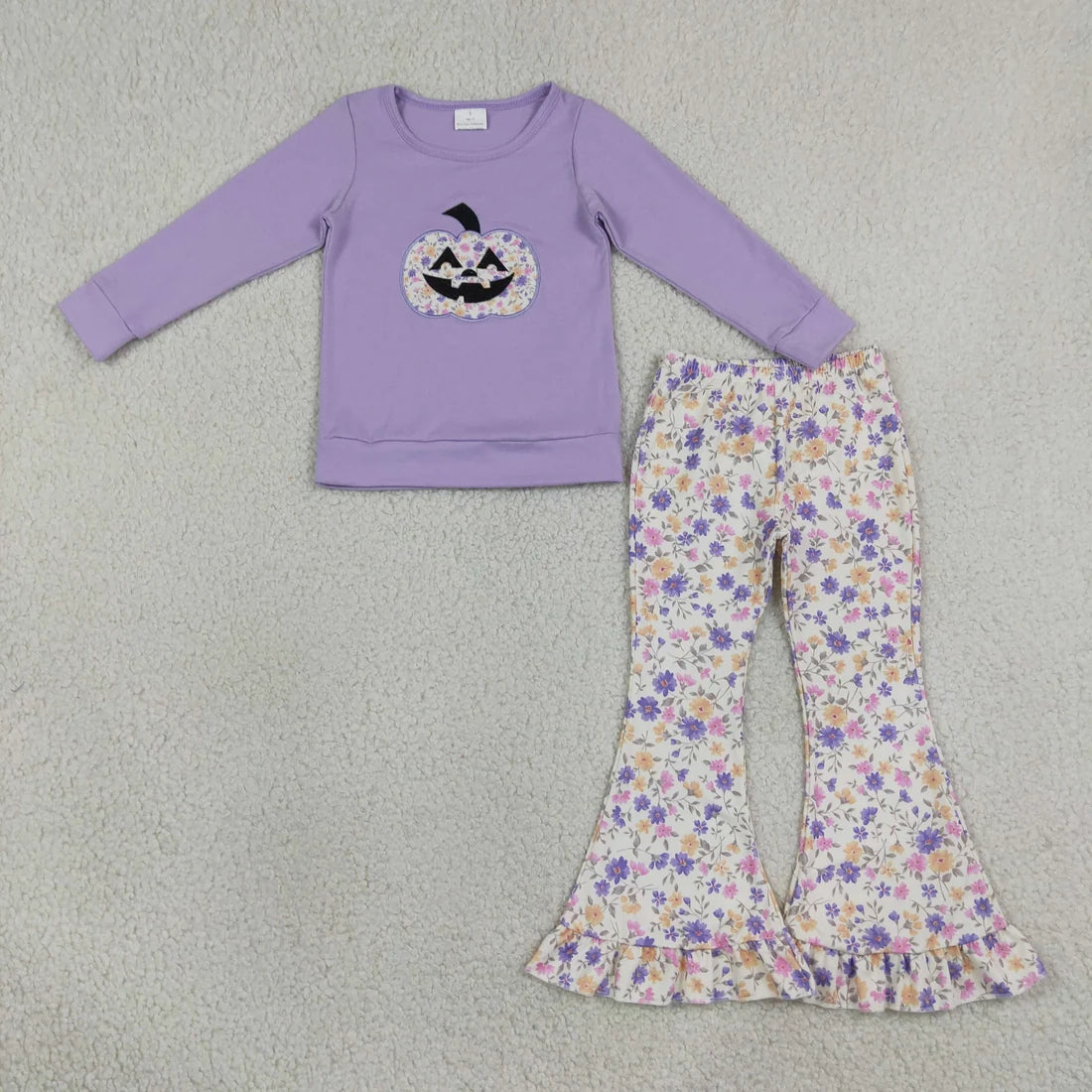 Sibling  Baby Girls Embroidery Turkey Long Sleeve Top Falre Pants Outfit