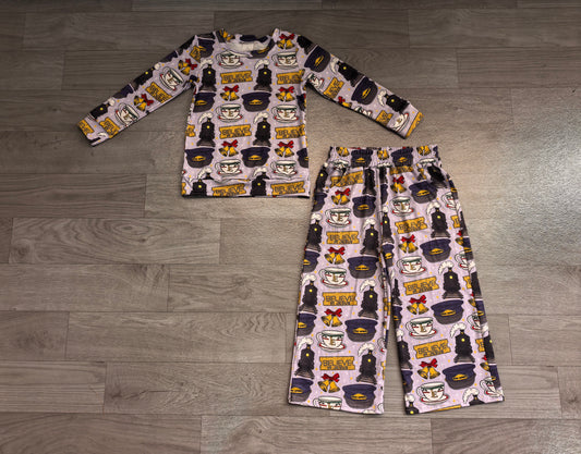 8.7 GLP3641 Preorder Film Characters Train Top Pockets Pants Girls Christmas Clothes Set