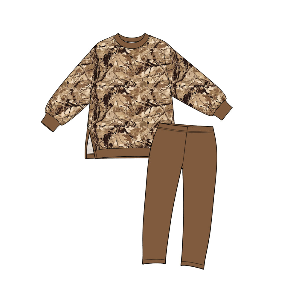 10.14 GLP4000 Preorder Brown Branch Camo Top Legging Pants Girls Yoga Clothes Set