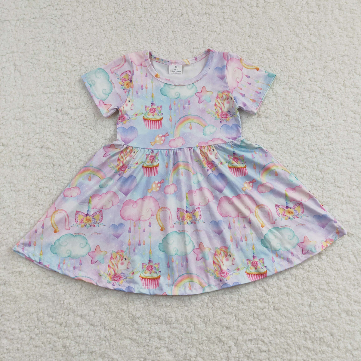 Girls rainbow horse print dress  GSD0166