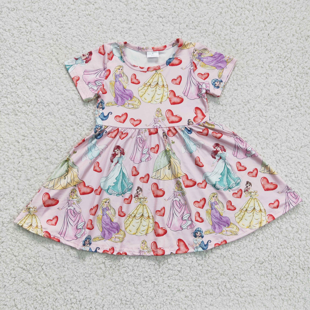 Girls princess print Valentine's Day dress  GSD0169