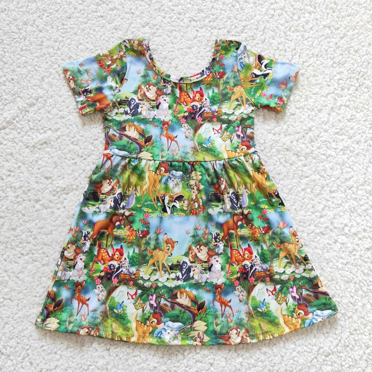 Girls cartoon animals print dress  GSD0179