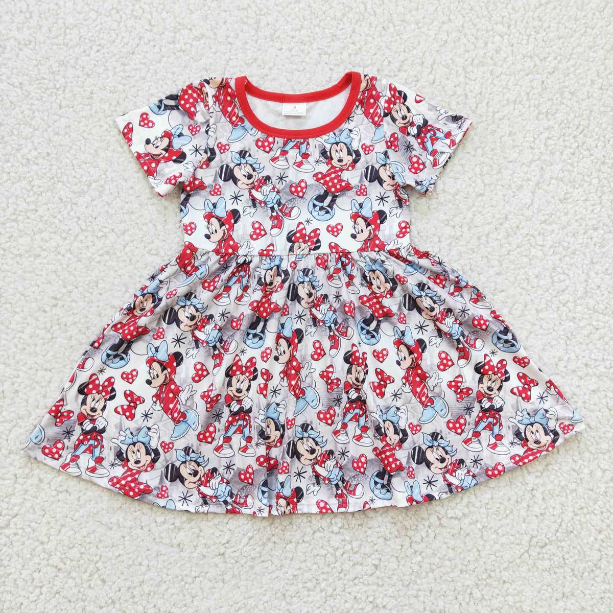 Girls short sleeve cartoon print dress  GSD0181
