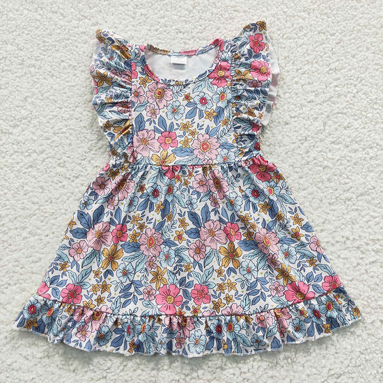 Sibling Sister Baby Girls Ruffles Summer Knee Length Dresses
