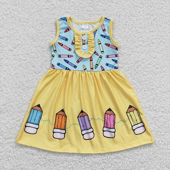 Sibling Baby Girls Back To School Knee Length Dresses