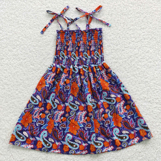 GSD0405 Baby Girls Purple Floral Smocked Strap Dress $5.5