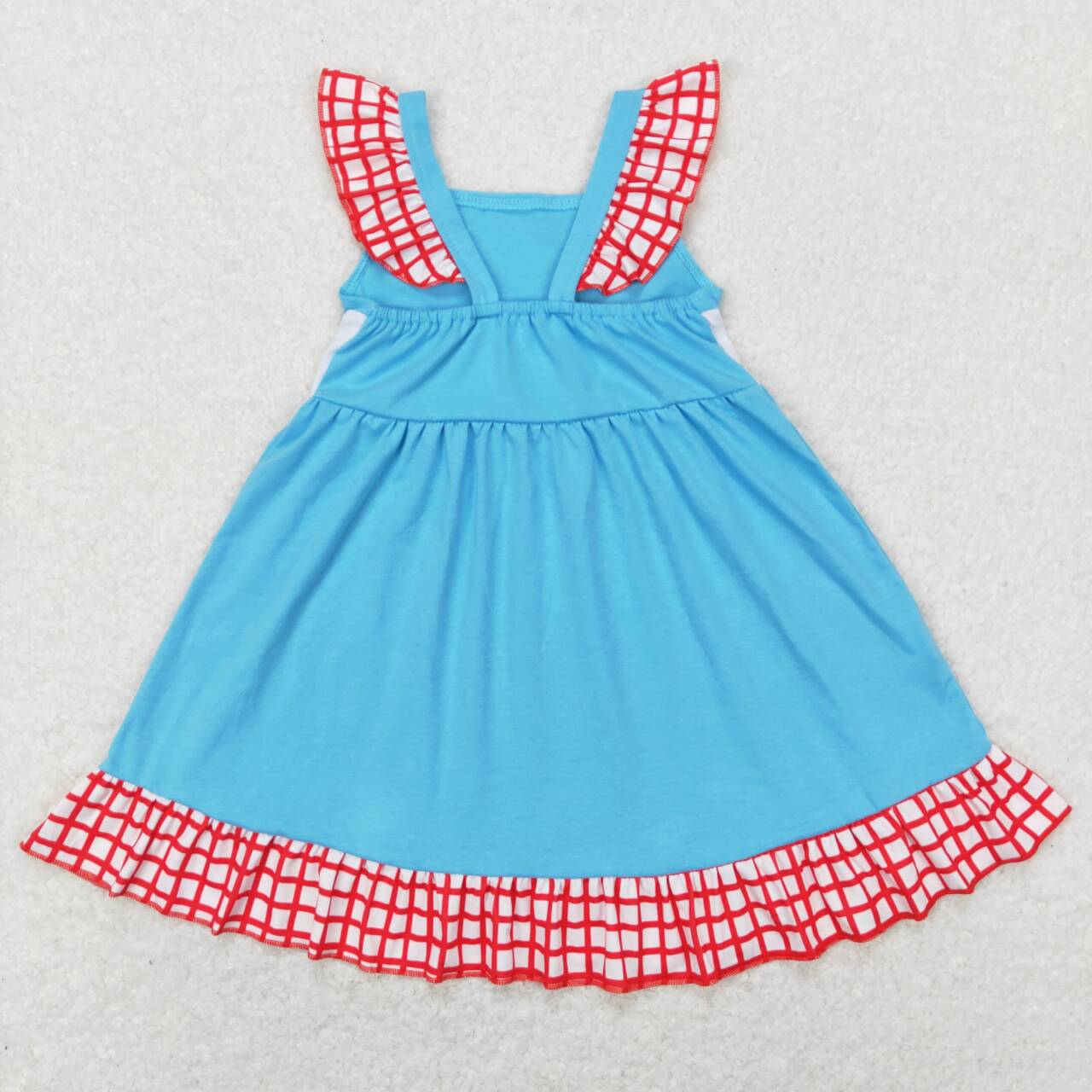 Sibling Toddler Girls  I Love Mom Flutter Sleeve Dress and Bubble Romper
