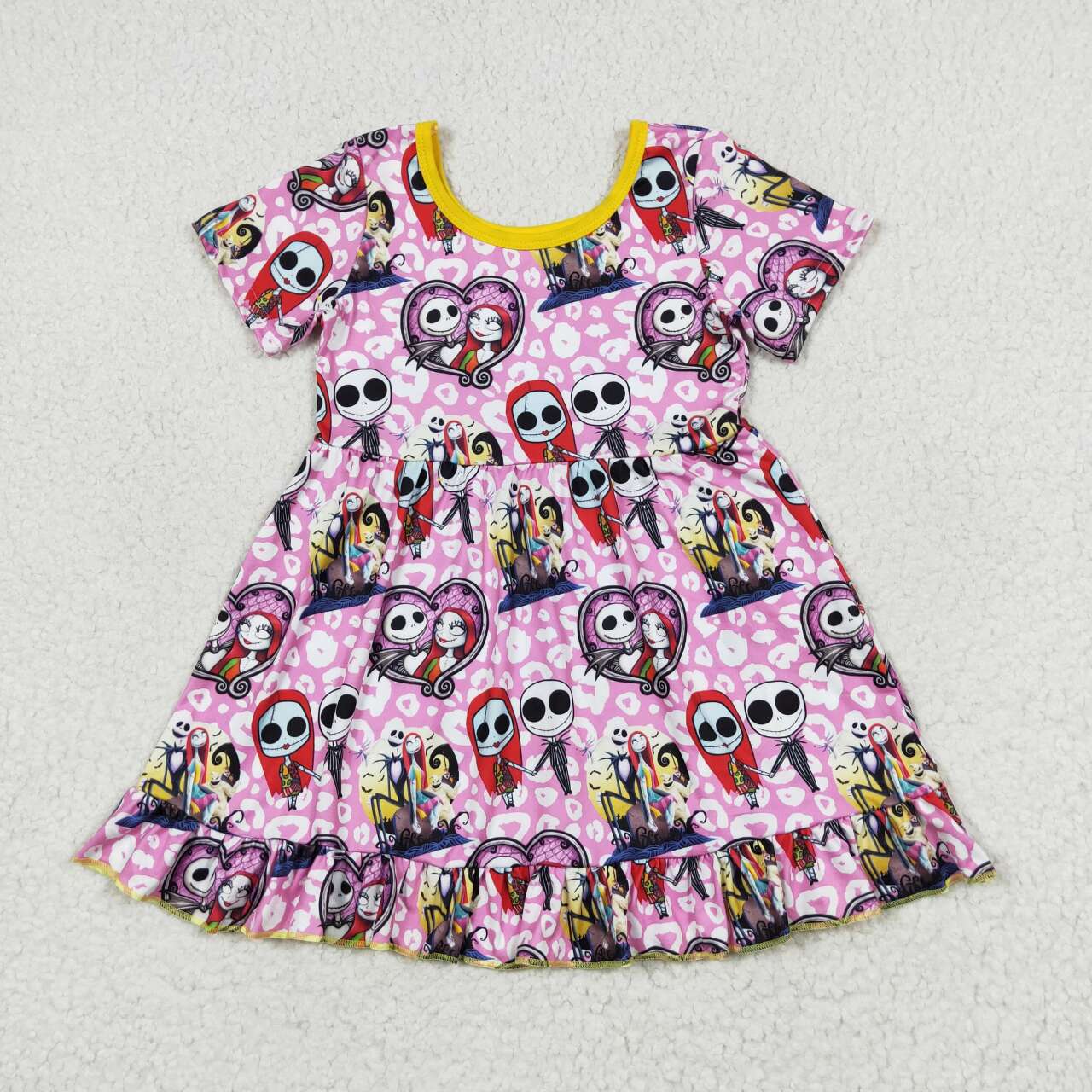 GSD1317 Nightmar* Leopard Pink Girls Halloween Knee Length Dress